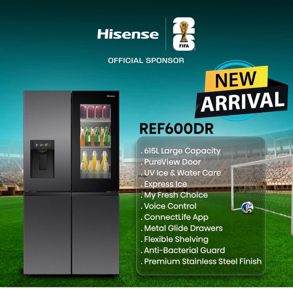 Hisense REF600DR 615L 4-Door Refrigerator